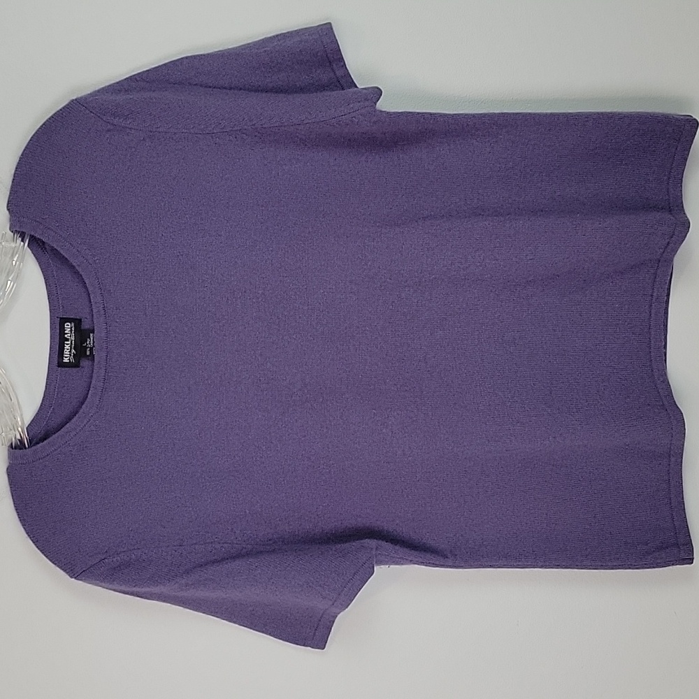 Kirkland Signature purple short sleeve cashmere sweater